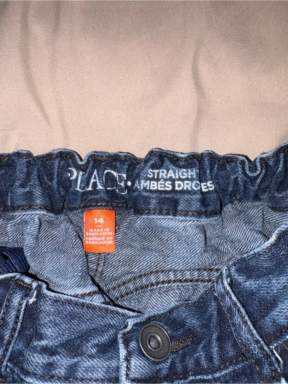 The Children’s Place Boys Straight Leg Jeans Size 14 Dark Wash Adj Waist EUC